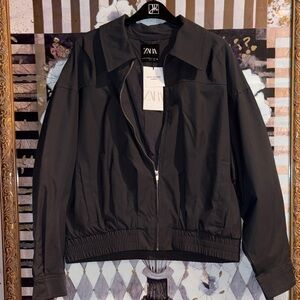 Zara Charcoal Zip-Up Jacket